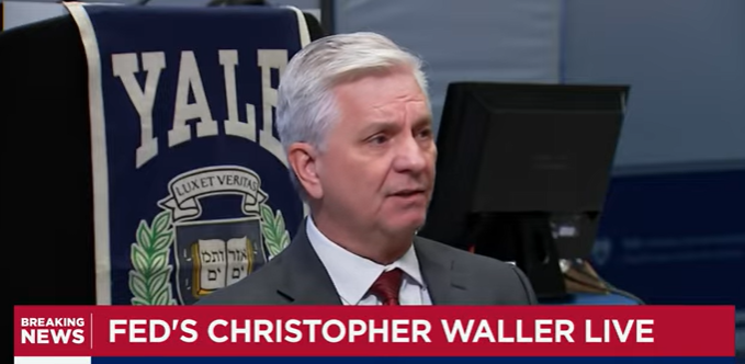 (상보) 연준 월러 "기준금리, 최대 1%p 추가 인하 가능"