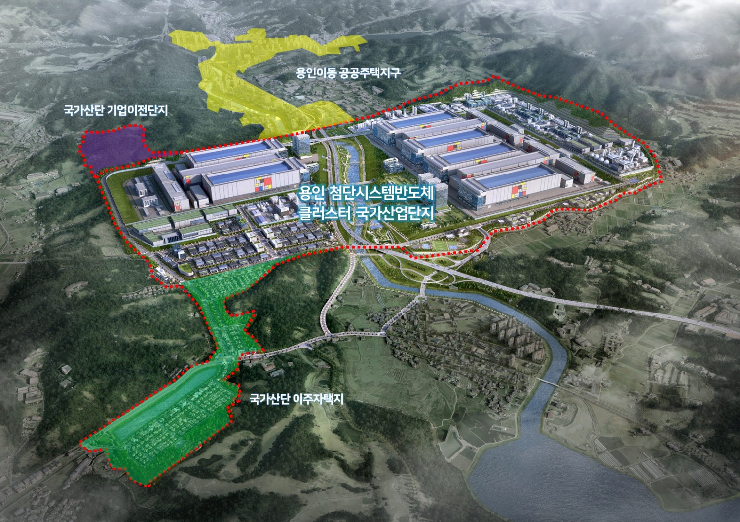 이동남사 '용인 첨단시스템반도체 국가산업단지 조감도 (용인특례시 제공)