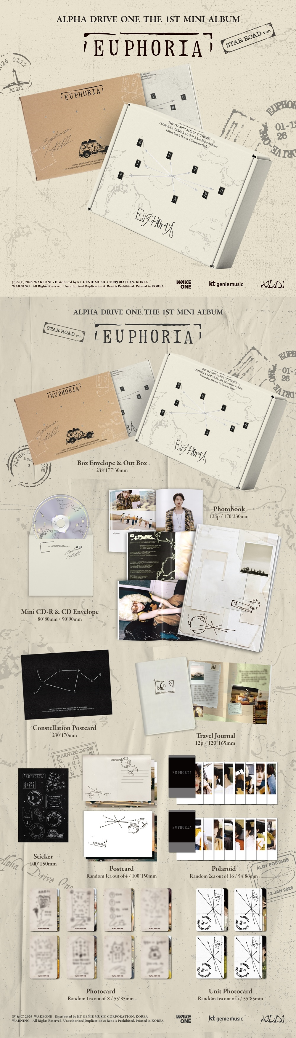 알파드라이브원, 데뷔 앨범 ‘EUPHORIA’ STAR ROAD 버전 앨범 팩샷+특별한 ‘코인 넥클리스’ 버전 앨범 공개