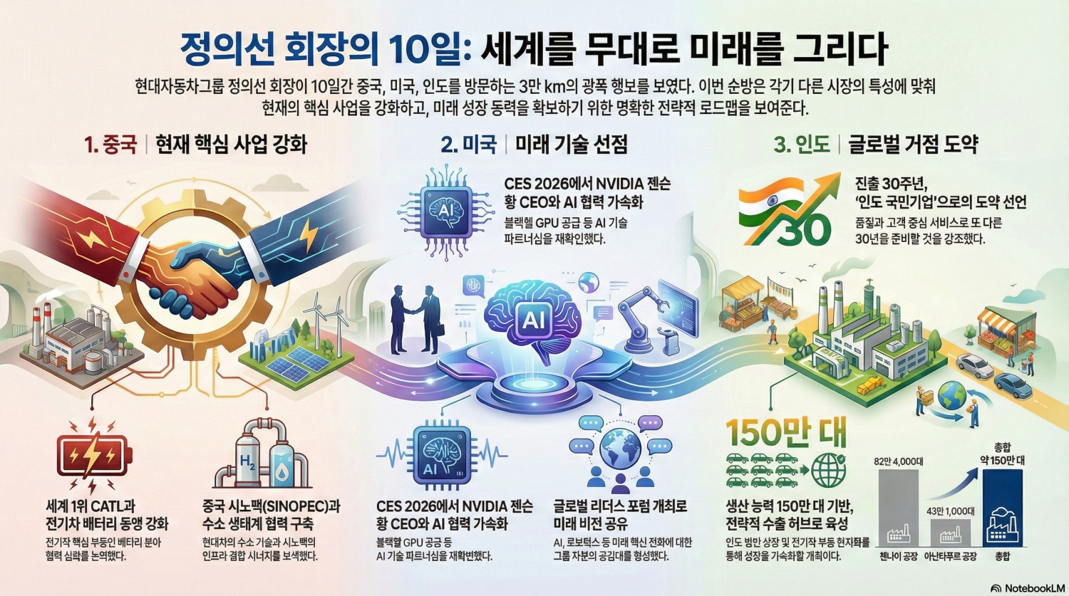 정의선 회장, 병오년 새해 말처럼 뛰었다