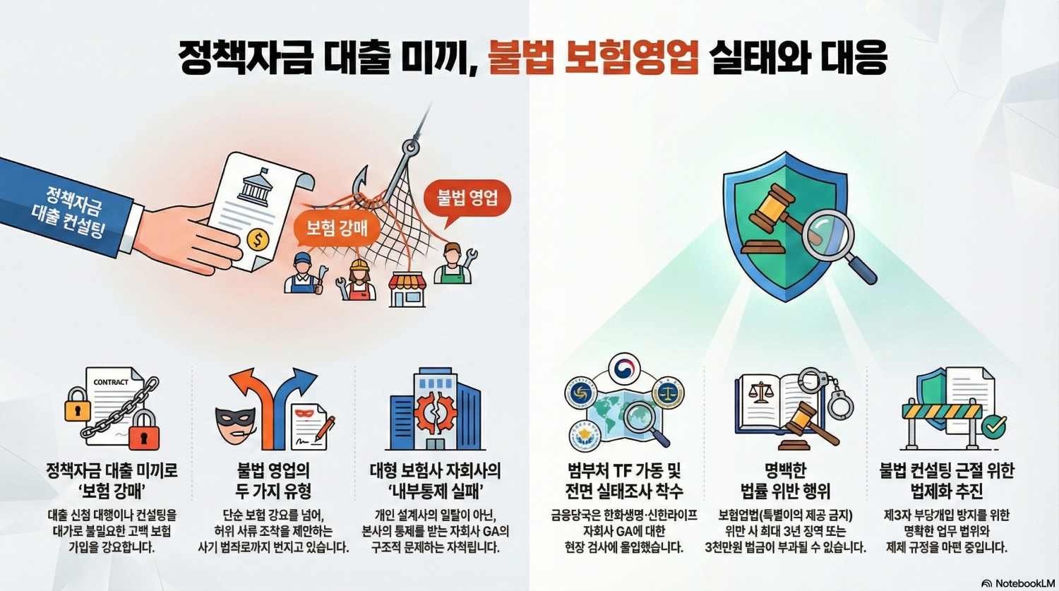 정책자금 대출 미끼 ‘불법 보험영업’ … 한화·신한 GA 검사착수