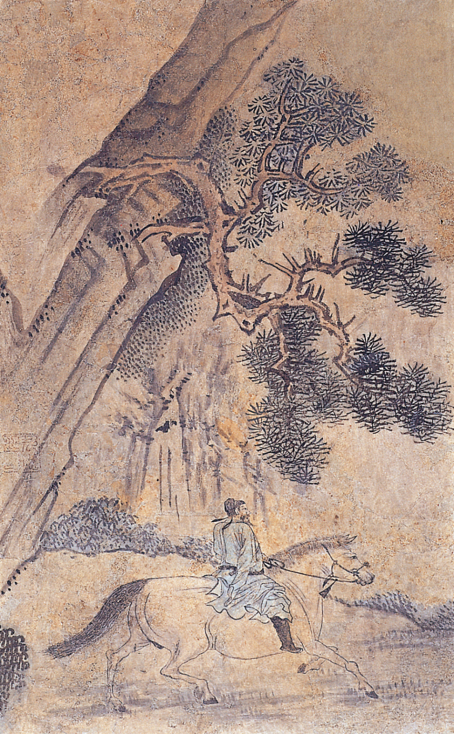 말 그림_전 윤덕희 기마인물도 한국마사회 말박물관 소장