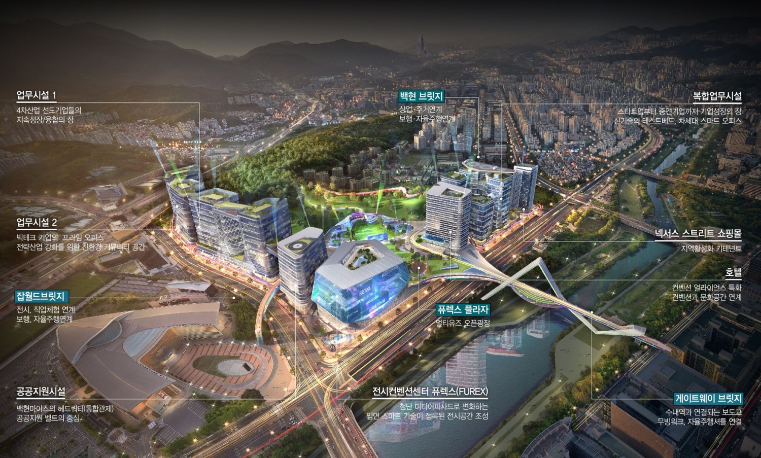 백현마이스 도시개발사업 구상도