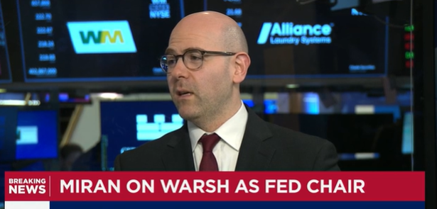 (상보) 연준 마이런 “FOMC, 워시의 금리인하 주장 설득력 있게 느낄 것”