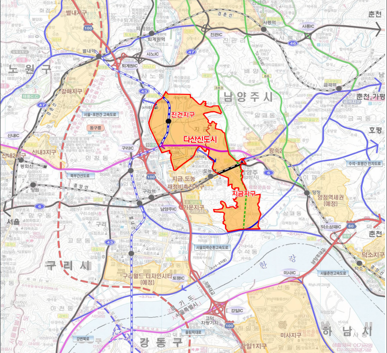 다산신도시 위치도