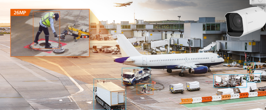 공항 내 작업자 움직임이나 물체 이동을 탐지·분석 하는 한화비전 AI 카메라