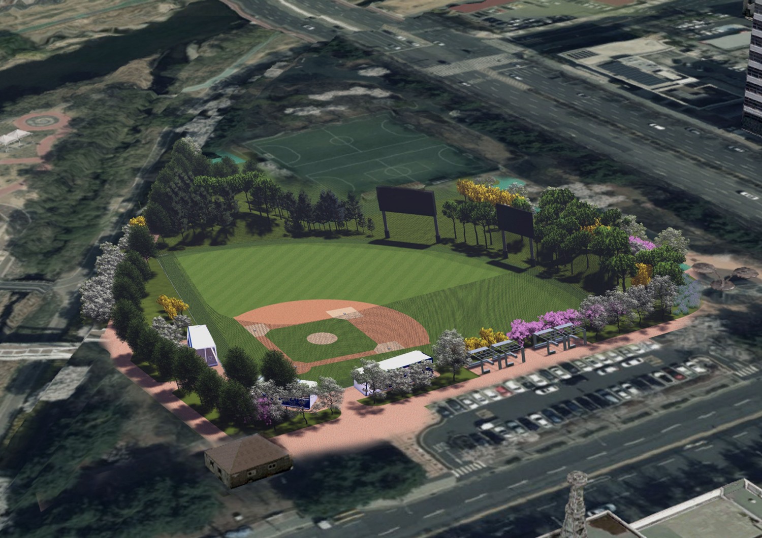 황새울체육공원 리틀야구장 조성 조감도