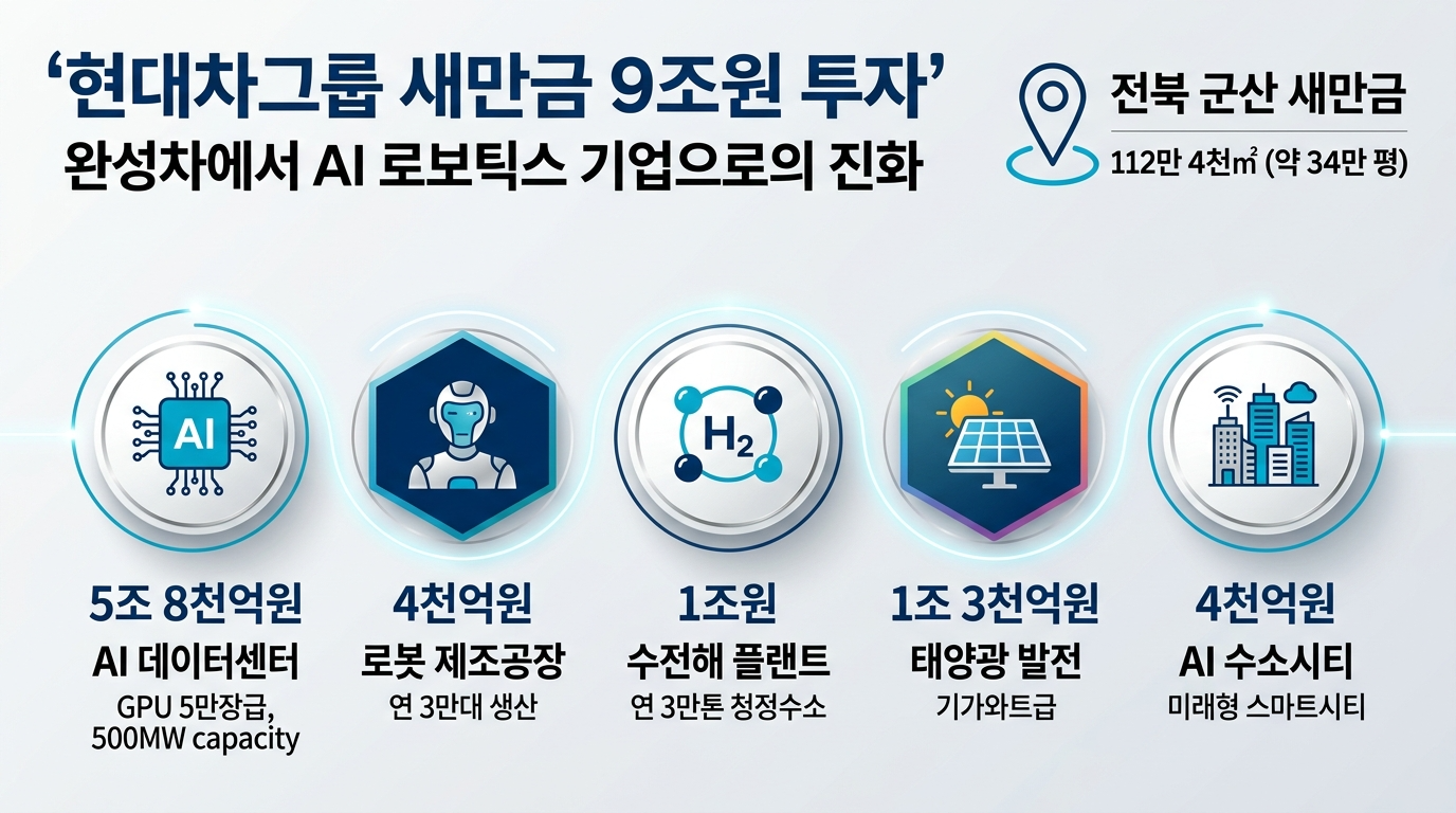 정의선 회장, 9조원 통 큰 투자 … 새만금에 'AI·로봇·수소 미래기지' 세운다