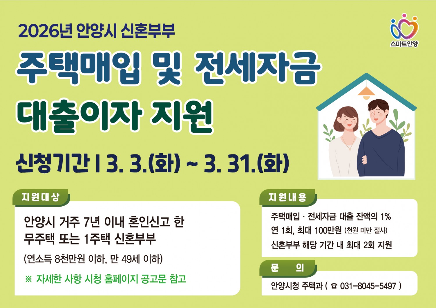 주택매입 및 전세자금 대출이자 지원사업 안내문