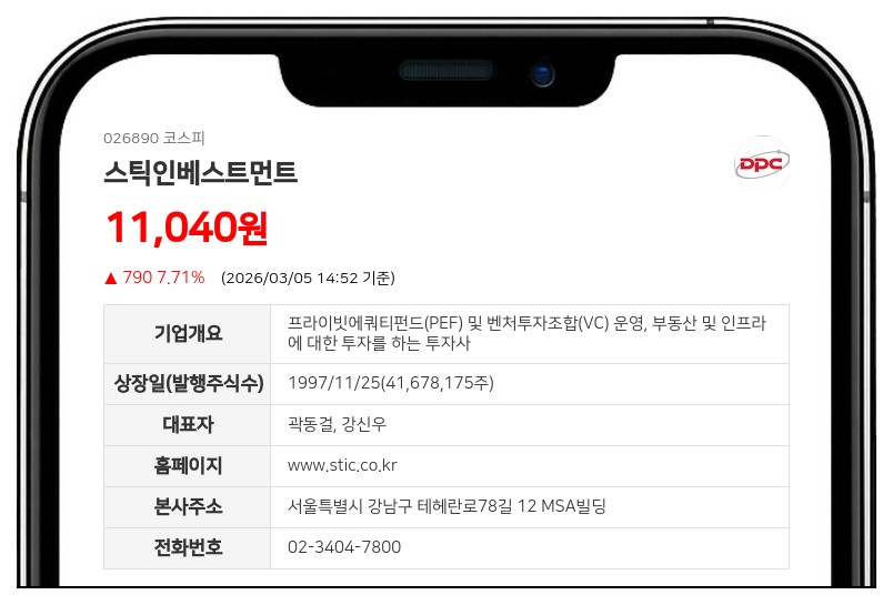 미리 캐피탈, 스틱인베스트먼트 24.97% 지분 '경영권 영향' 보유 형태 변경 보고