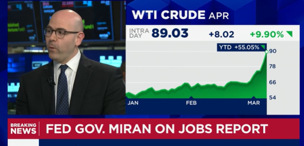 (상보) 연준 마이런 "美 2월 고용부진, 추가 금리인하 근거 제공"