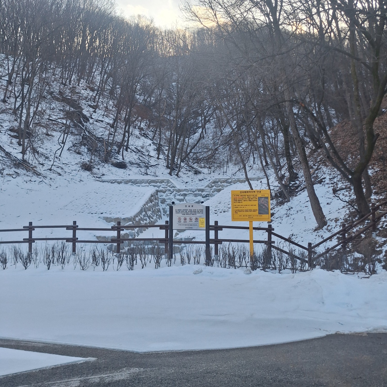 지역내 산사태 취약지역의 모습