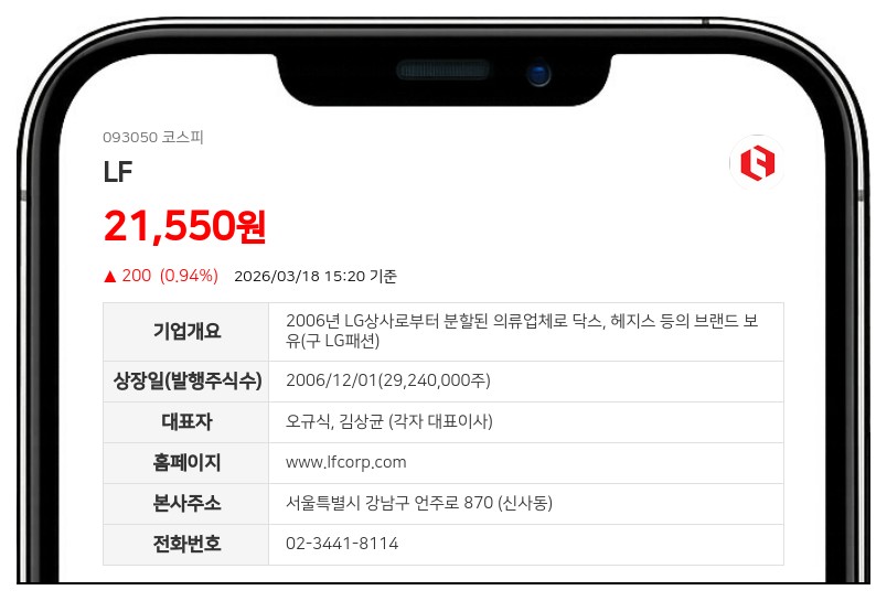 LF 최대주주 등 지분 9만주 늘어…비앤라이프 주식 추가 매수
