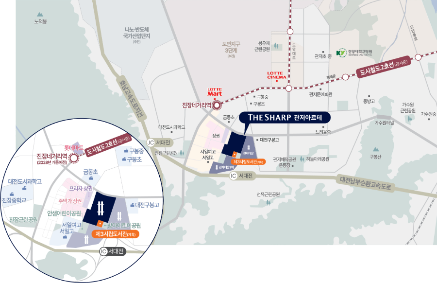 ‘더샵 관저아르테’위치도