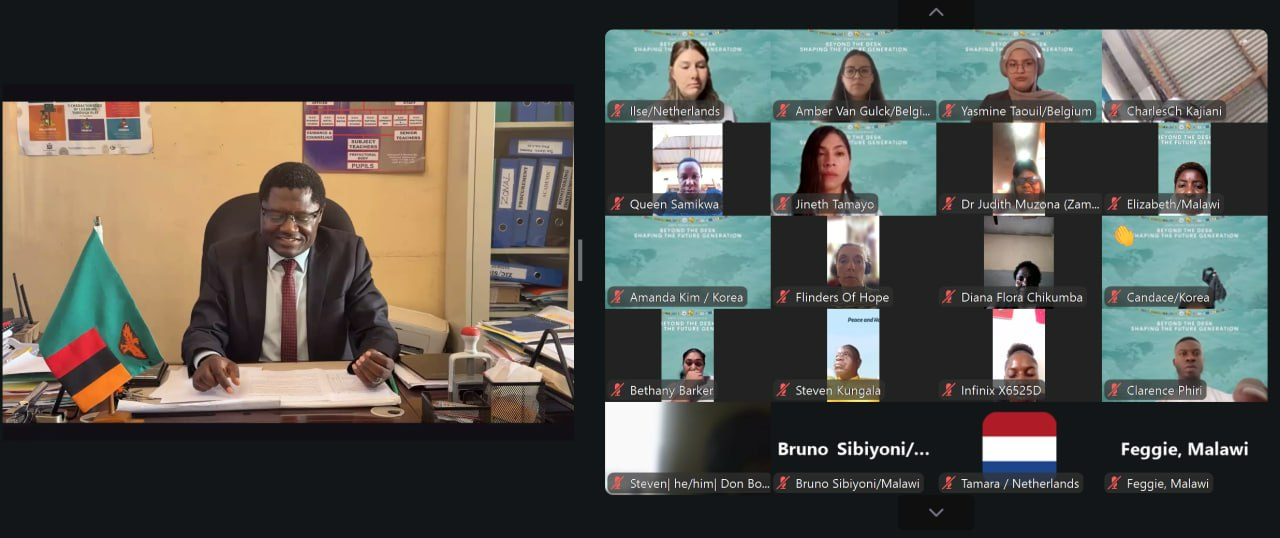 지난달28일 개최된 ‘미래 세대를 빚어가는 평화교육’ 국제 웨비나에서 잠비아 대표 패널 세빌리안 응고마가 발언을 하고 있다. / 사진 제공 = HWPL