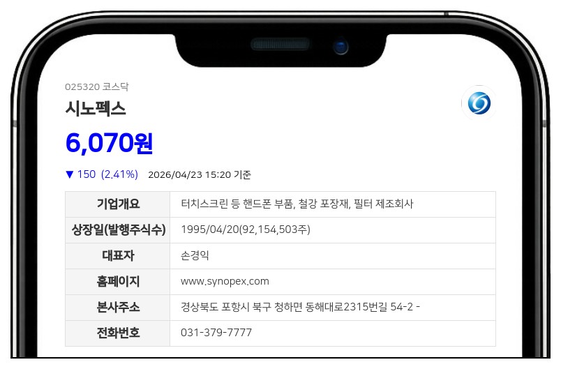 시노펙스, 100% 자회사 흡수합병으로 소부장 경쟁력 강화... 무증자 방식 진행