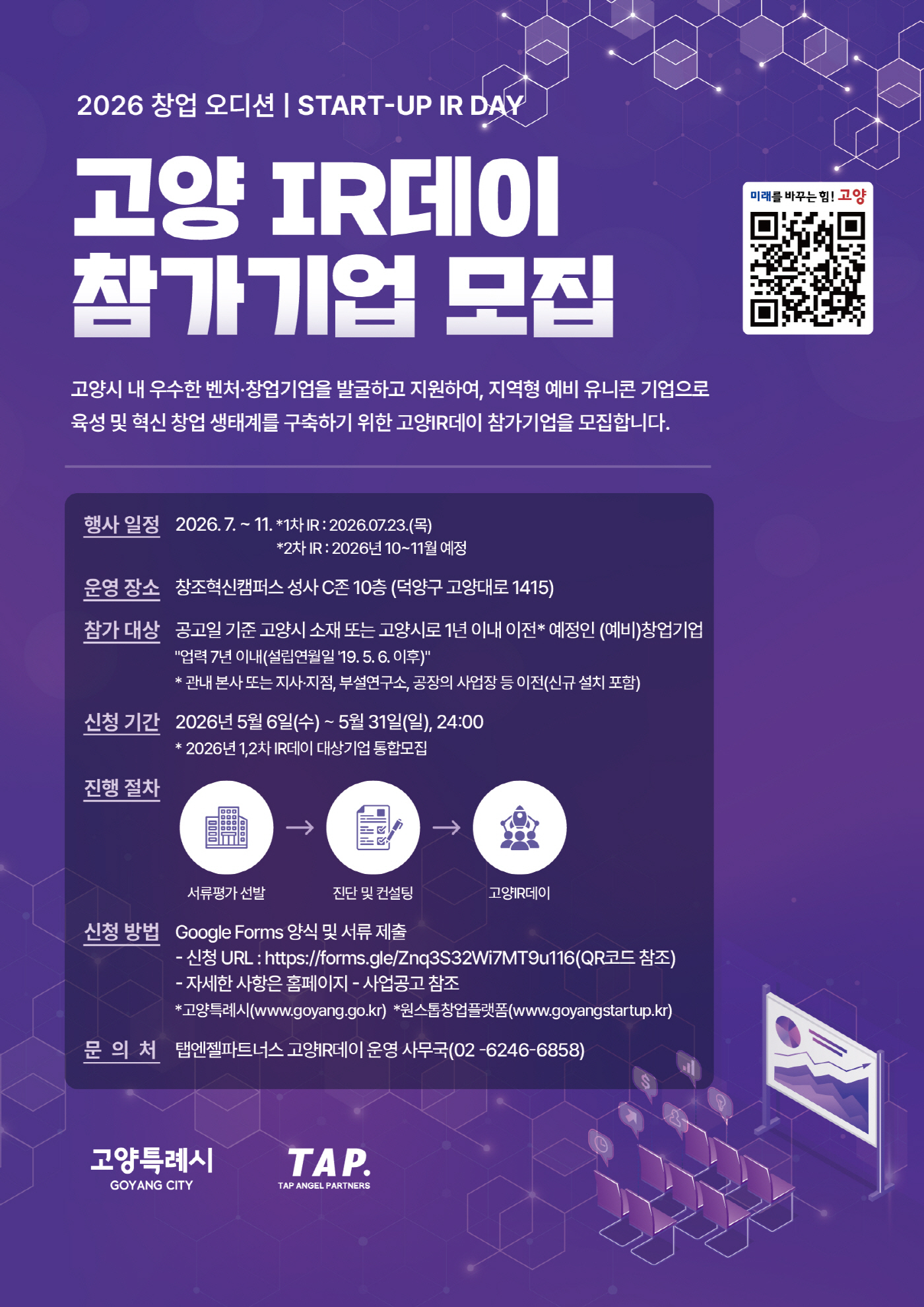 고양 IR데이 참가기업 모집 안내문