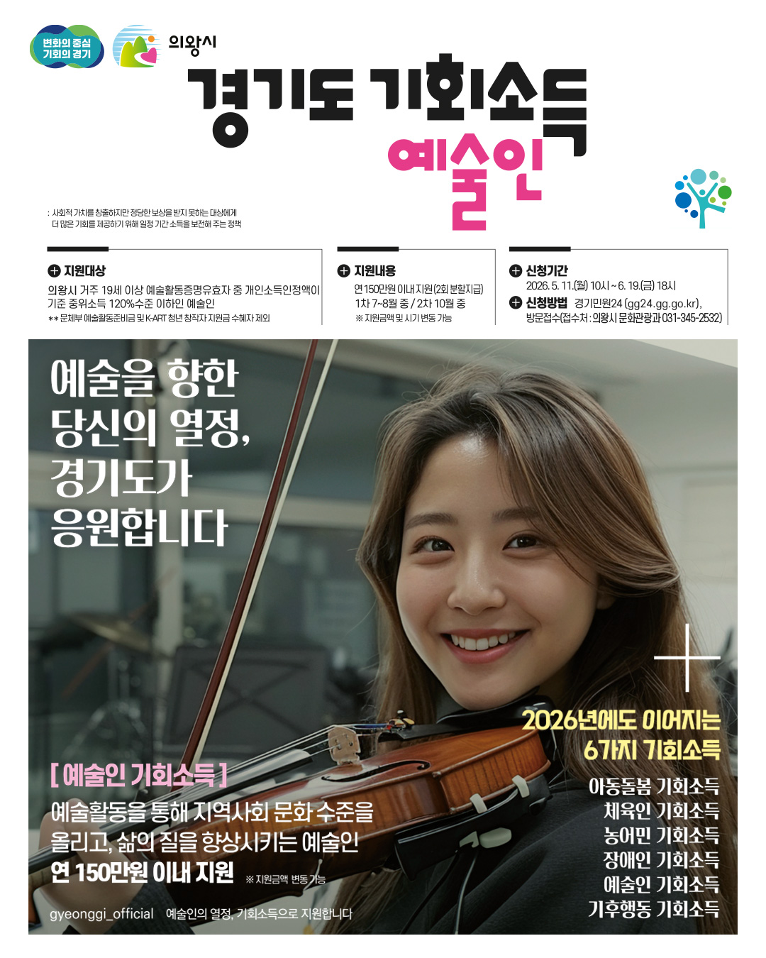 예술인 기회소득 사업을 본격 추진 포스터