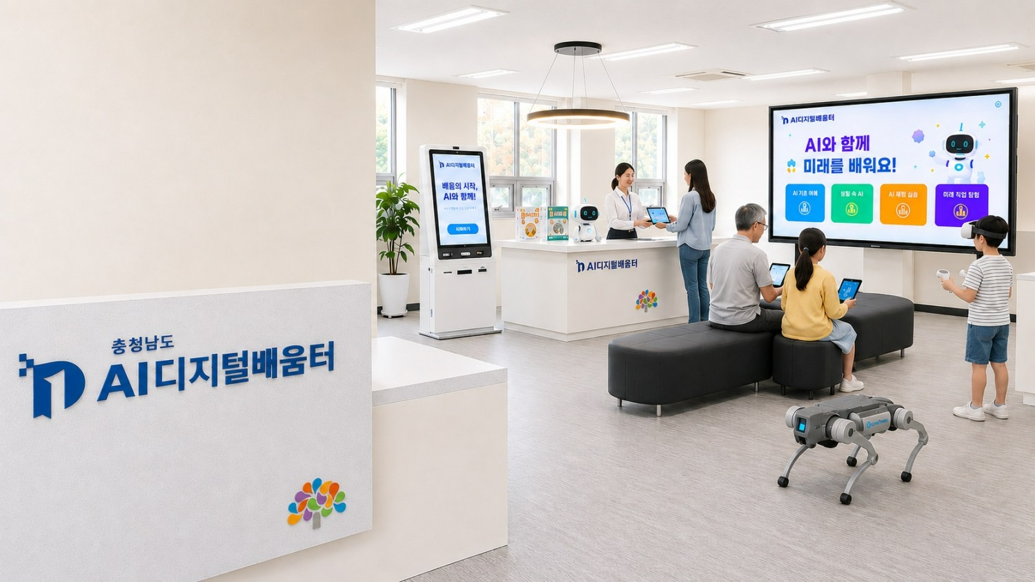 인공지능(AI)디지털배움터의 이해를 돕기 위해 생성형 인공지능(AI)으로 제작한 참고용 이미지로 실제 현장과는 차이가 있을 수 있음. / 충남도 제공