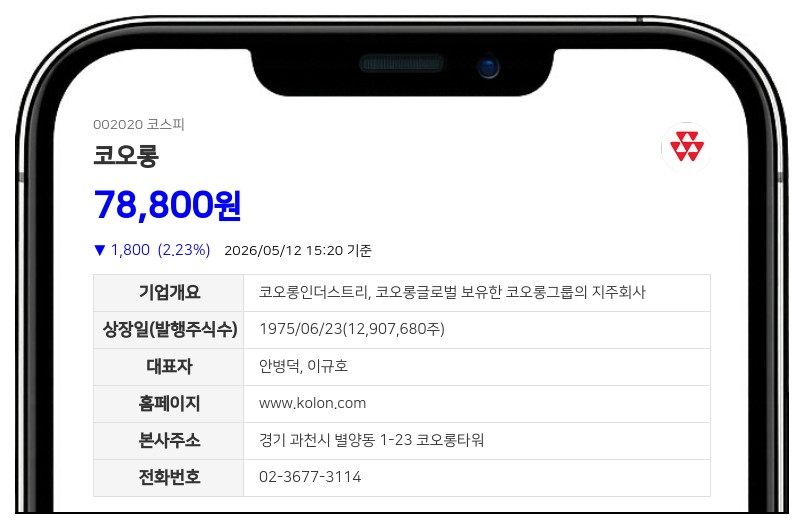 코오롱 친인척 이혜숙, 보통주 3만주 장내매도…지분율 0.23%p 하락