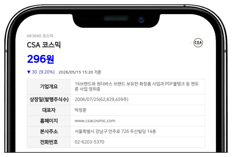 CSA 코스믹 경영권 분쟁 소송 각하... 법원 "주총 결의 취소 청구 각하"