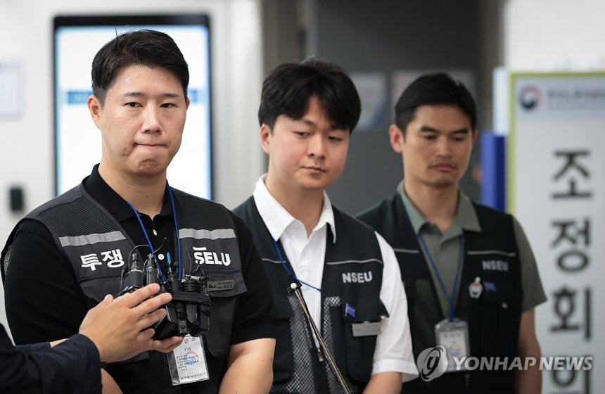 질문받는 삼성그룹 초기업노동조합 삼성전자지부 최승호 위원장