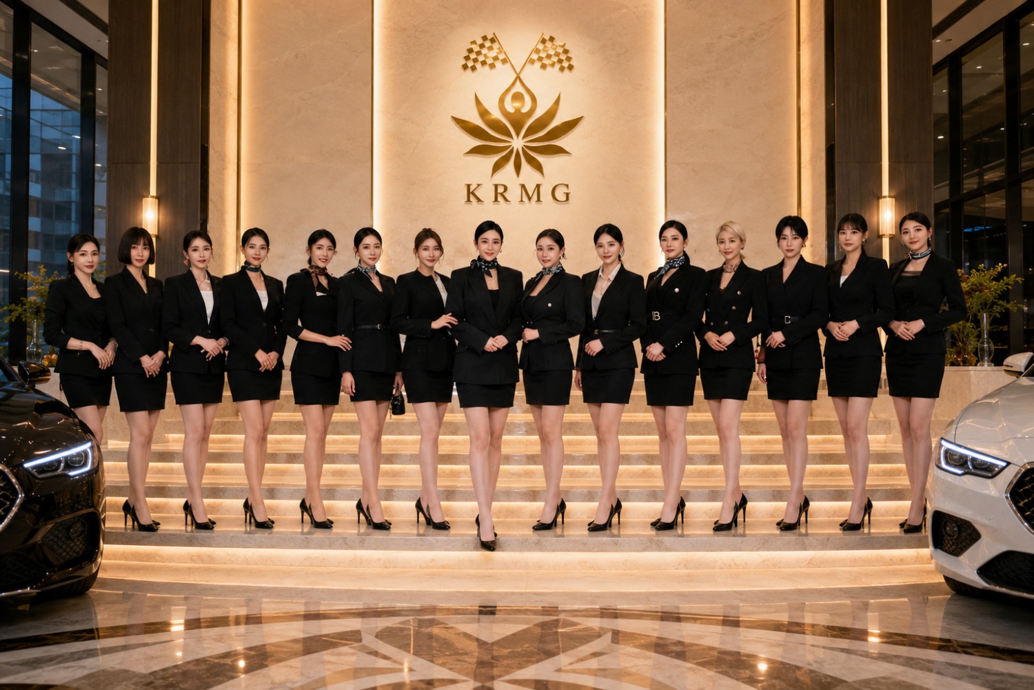 사진은 왼쪽부터 이다연, 이다령, 유리안, 안리나, 이영, 한채이, 도민서, 이현진(한국모델협회 레이싱모델분과장), 오아희(임원), 제바, 안지아, 서윤아(임원), 황서현, 김세미, 한지우. (주)코리아레이싱모델협회 사진제공