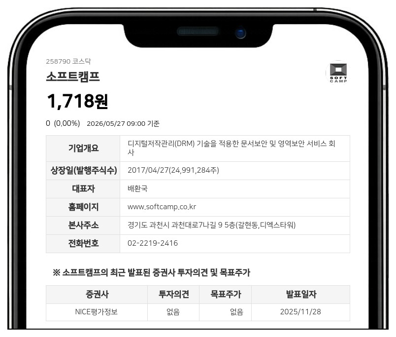 소프트캠프 28일 거래 재개, 액면병합 후 신주 변경상장 절차 마무리