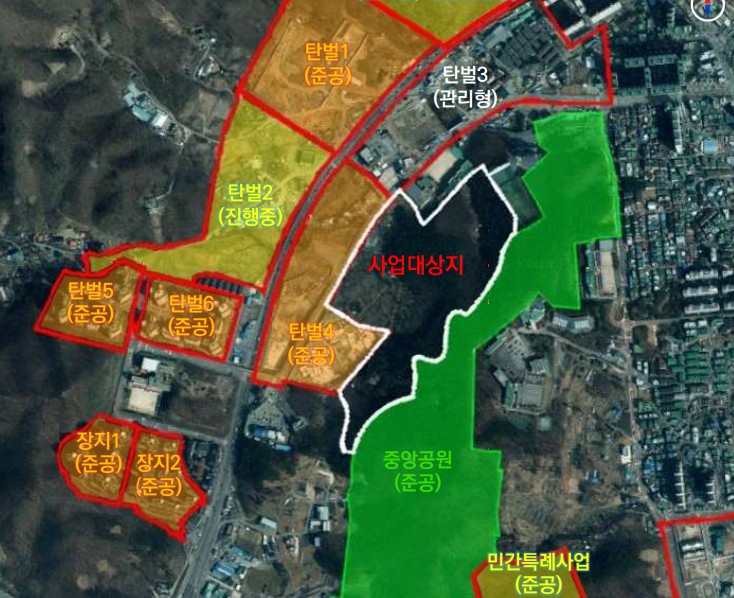 광주시 탄벌지구 도시개발사업 위치도 / 광주시 제공