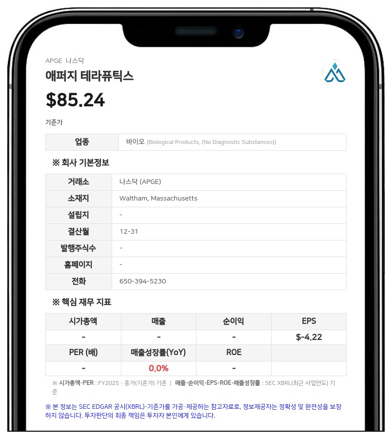 애브비, 애퍼지 테라퓨틱스 109억 달러에 인수 합의