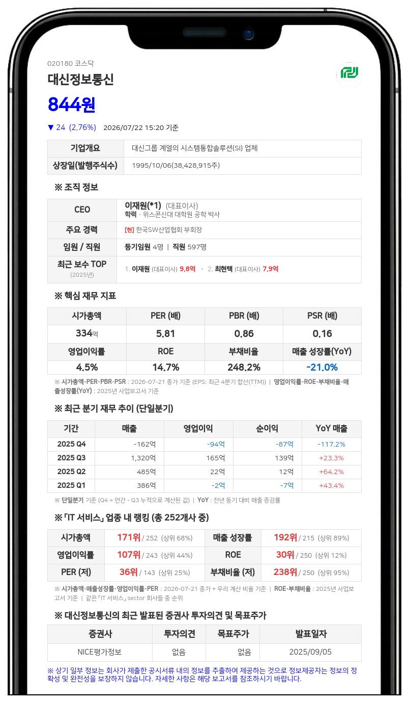대신정보통신 보통주 거래 멈춘다...주식병합으로 7월 27일부터 매매정지