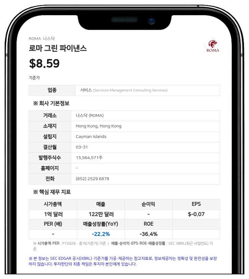로마 그린 파이낸스, AI·HPC 인프라 투자 신사업 추진 및 연간 실적 발표