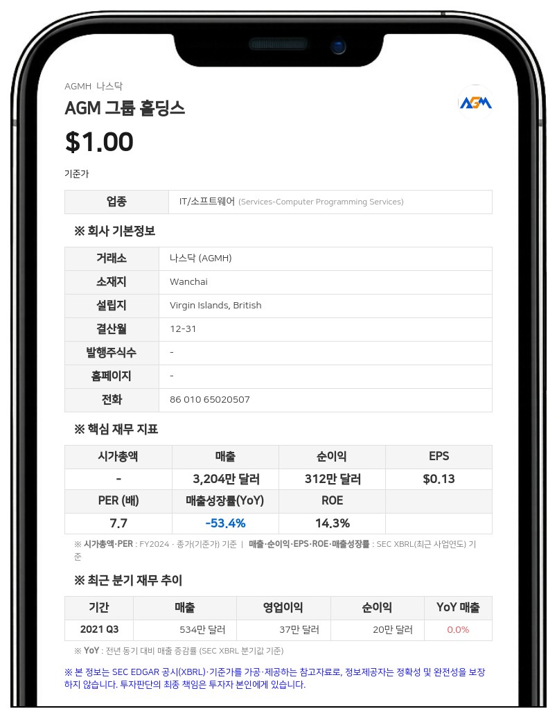 AGM 그룹 홀딩스, 중국 자회사 처분 완료…CSRC 신고 제외 소명 준비