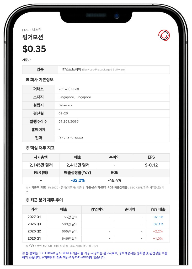 핑거모션, 신임 CEO에 졸리 칸 선임…마틴 셴 후임