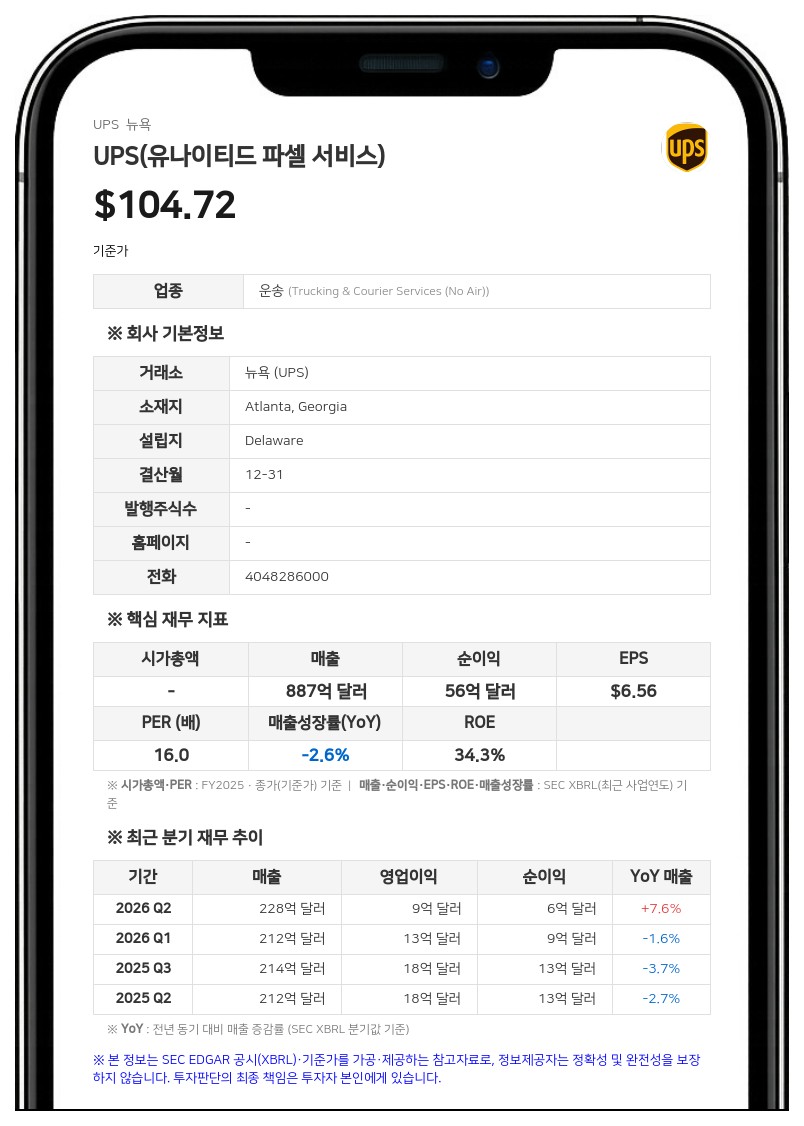 UPS, 10억 달러 규모 선순위 채권 발행…연금 신탁 기여 및 기업 운영자금 활용