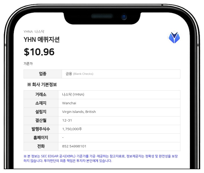 YHN 애퀴지션, 2분기 순이익 11만달러 기록…합병 기한 9월까지 연장
