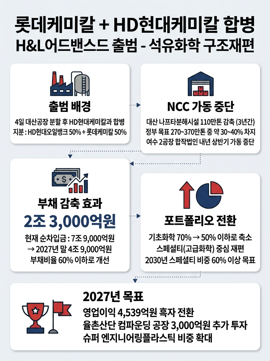 롯데+HD현대케미칼 합병 'H&L어드밴스드' 출범