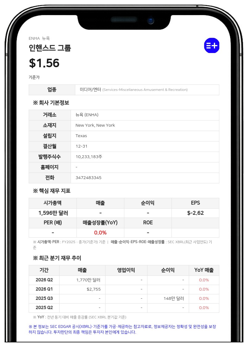 인핸스드 그룹, 크리스틴 요하님로 부사장 겸 컨트롤러 해임