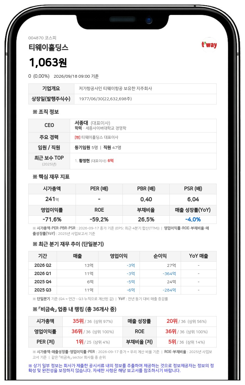 티웨이홀딩스, 계열사 트리니티항공에 596억원 채무보증 결정