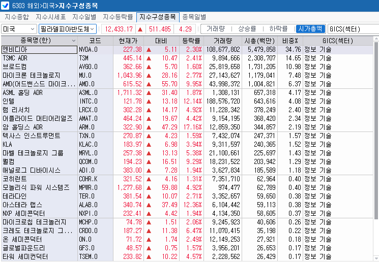 (상보) AMD 시총 1조불 첫 돌파 속 필리 반도체지수 4.3% 급등