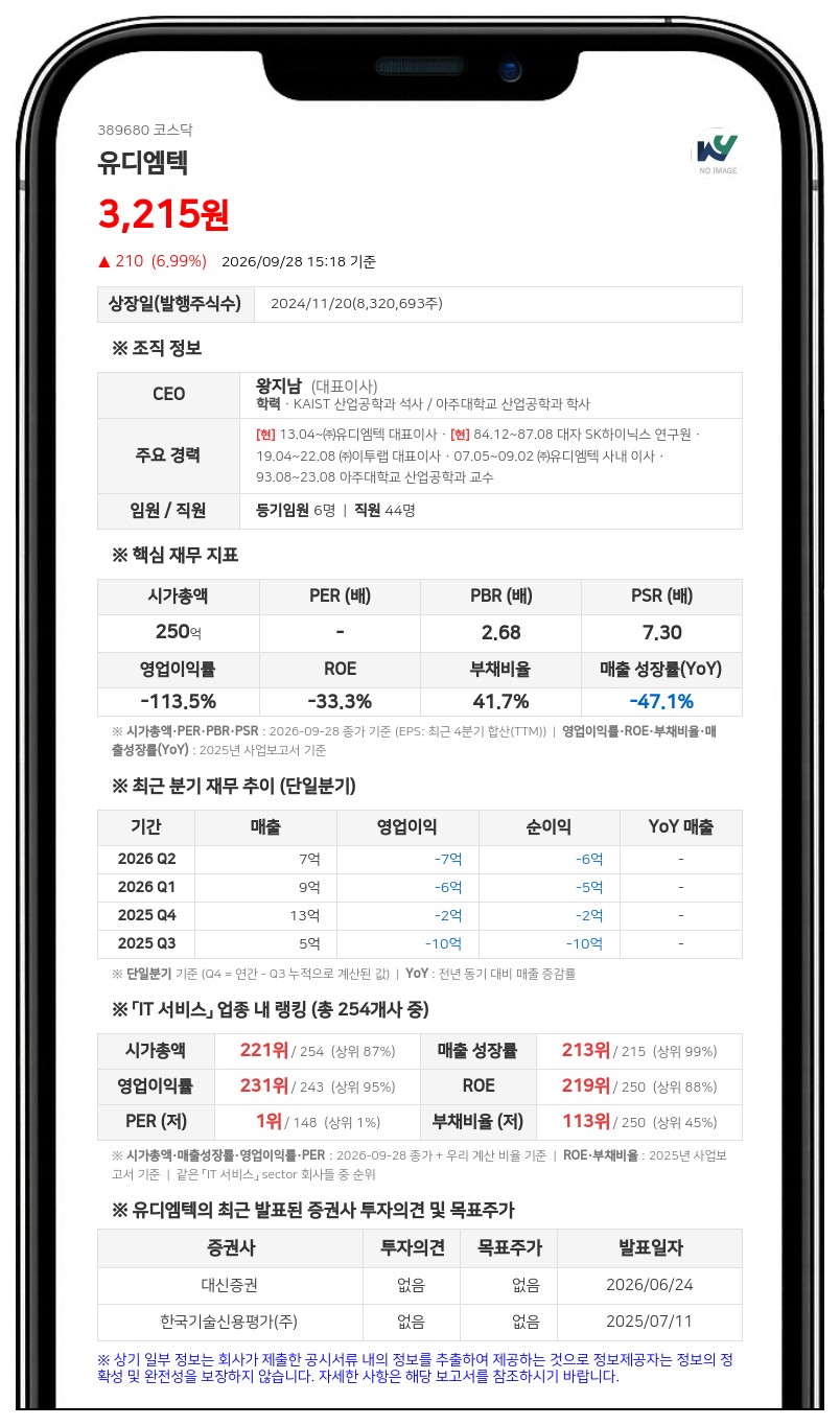 유디엠텍, 조상구 공동대표 선임으로 왕지남·조상구 공동대표 체제 전환