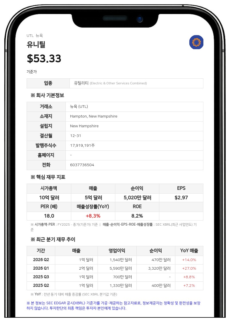 유니틸 자회사 유니틸 에너지 시스템즈, 6000만 달러 규모 제1순위 담보부 사채 발행