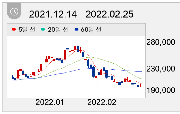 SK이노베이션 일봉 주가차트