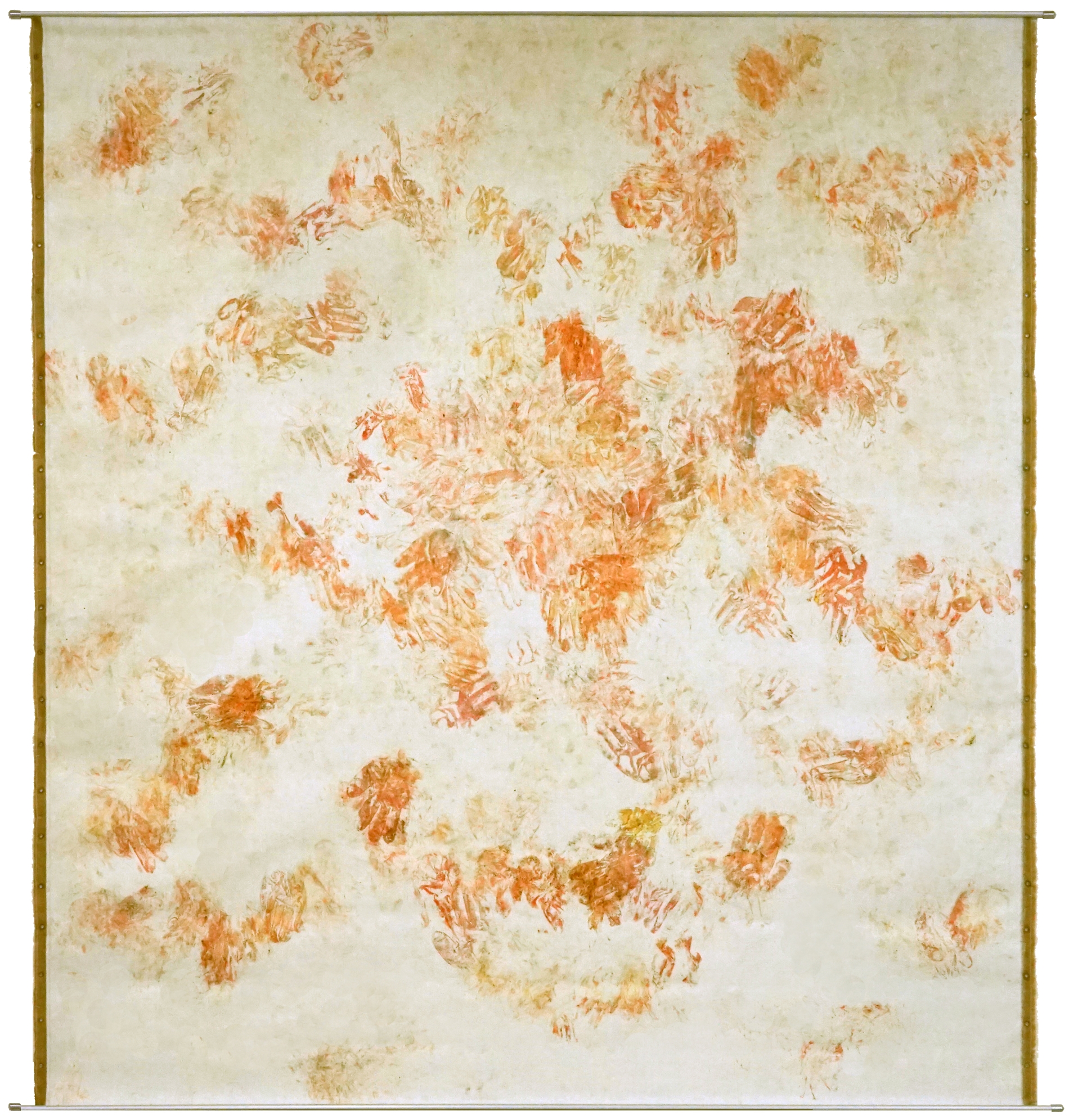 저편의양, 황마족자, 사용된 미화 장갑, 240x220cm, 2022 / 사진=Courtesy of artist