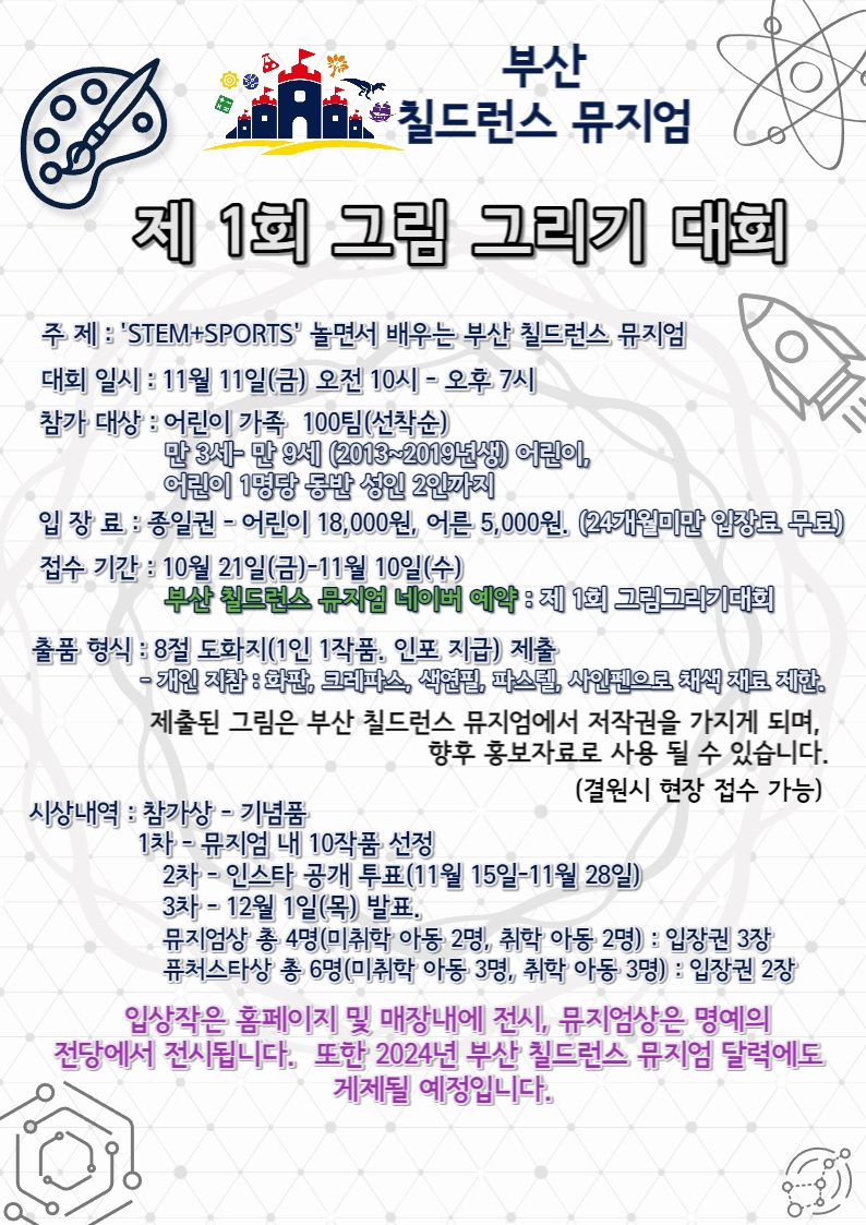 부산 칠드런스 뮤지엄, ‘제1회 어린이 그림그리기 대회’ 개최