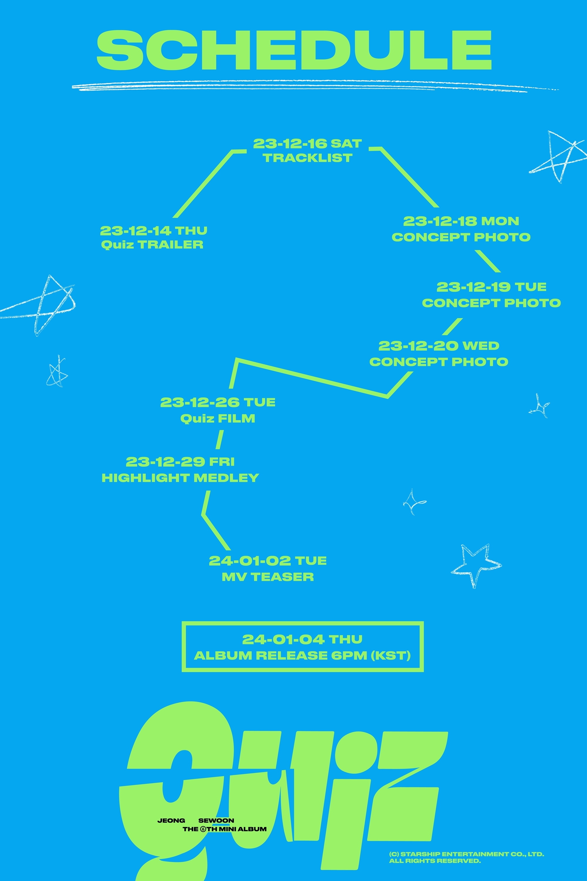 정세운, 신보 ‘퀴즈’ 스케줄러 공개…컴백 카운트다운 돌입