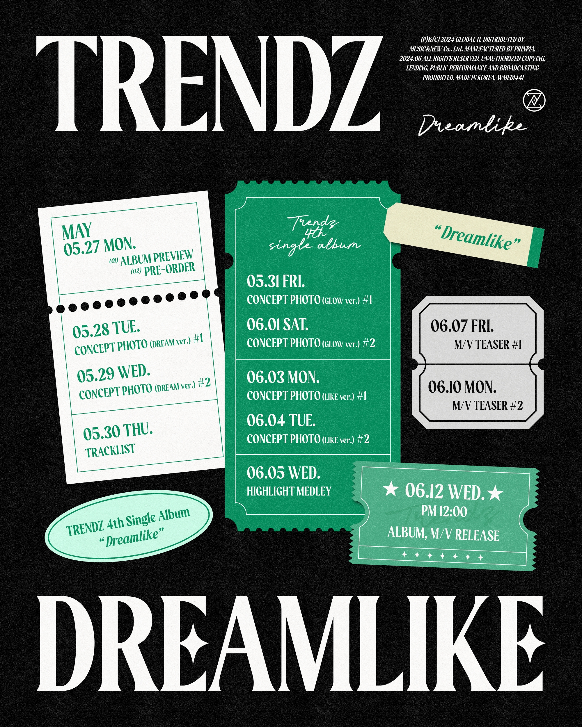 트렌드지, 신보 ‘DREAMLIKE’ 스케줄러 공개…본격 컴백 카운트다운 돌입