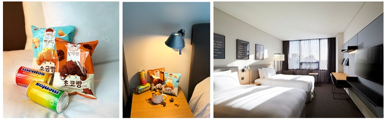 글래드 호텔이 농심과 함께 이색 호캉스를 즐길 수 있는 콜라보 상품을 선보인다.
