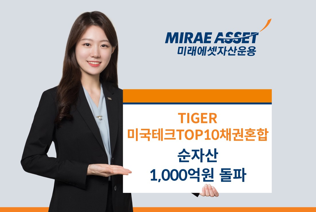 미래에셋, ‘TIGER 미국테크TOP10채권혼합 ETF’ 순자산 1,000억원 돌파