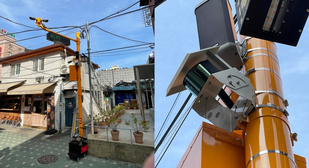 뷰런테크놀로지 ‘스마트 인프라 라이다 솔루션’ 종로구 익선동 설치 현장 사진 (사진제공=뷰런)